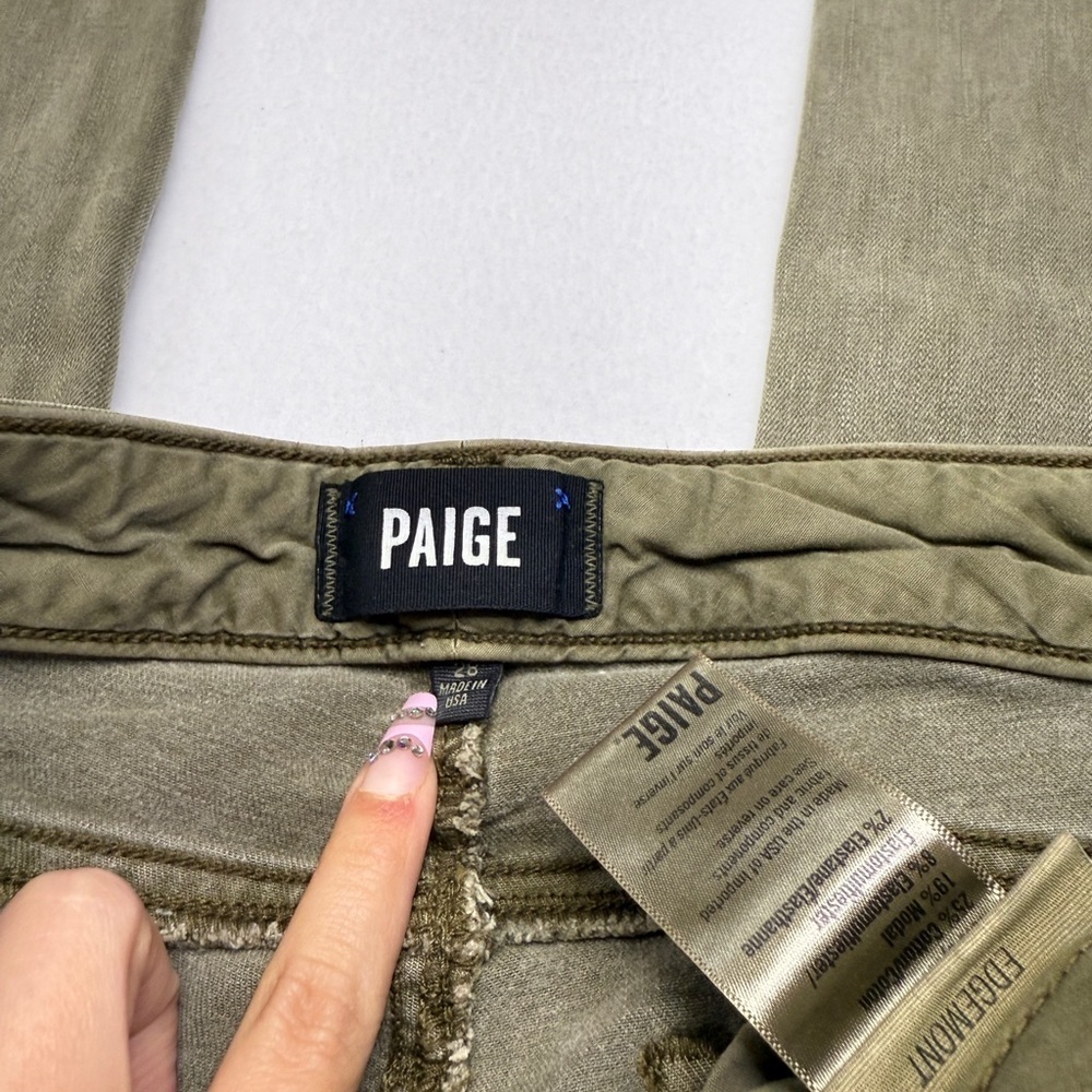 PAIGE Olive Green Denim Pants - Picture 5 of 5
